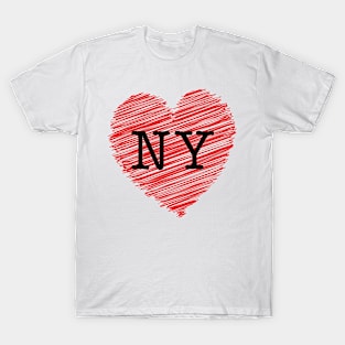 SCRIBBLE LOVE NEW YORK by Bruce Ashman Baker T-Shirt